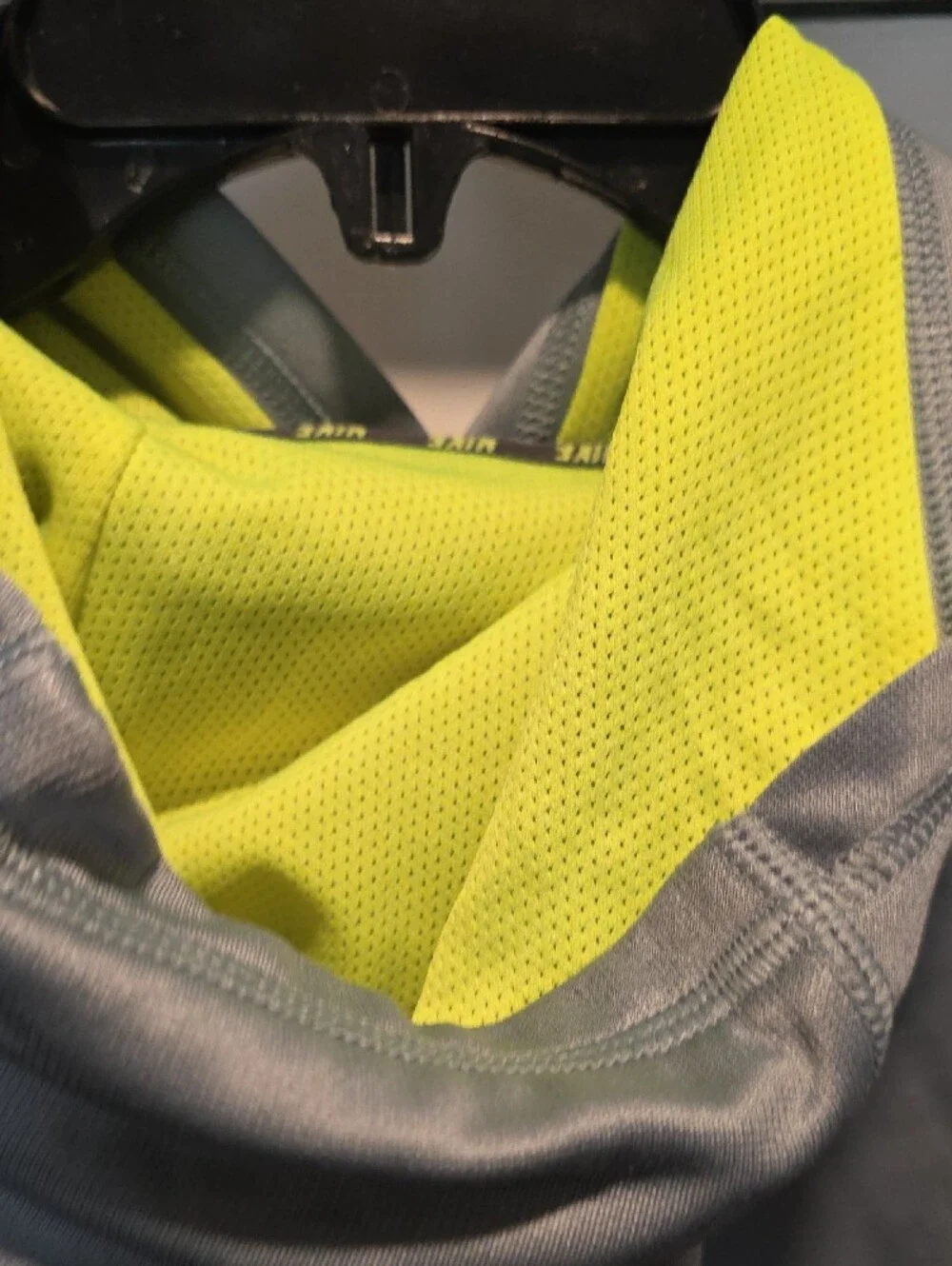 Nike Gray Hoodie with Bright Green Logo Zip-Up Sweater